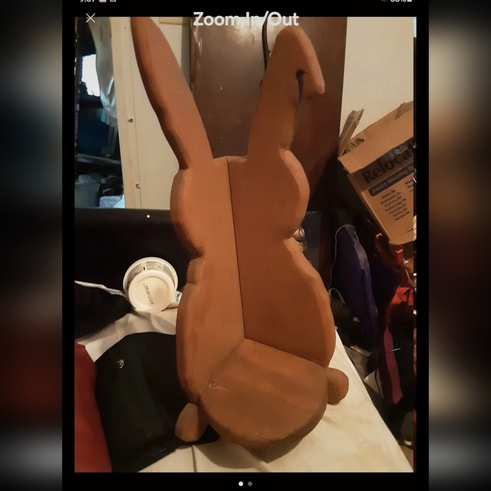 WOODEN BUNNY CORNER SHELF